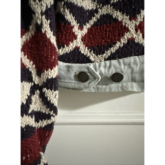 Free People XS/S Lakeside Denim Jacket We The Free Knit - Picture 7 of 15